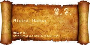 Misics Hanna névjegykártya